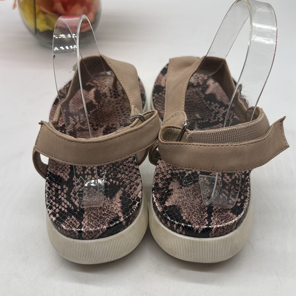 Naturalizer Tan Thong Beige Snake Print Women's Sandals Size 9.5 MCS8203M - Picture 3 of 8